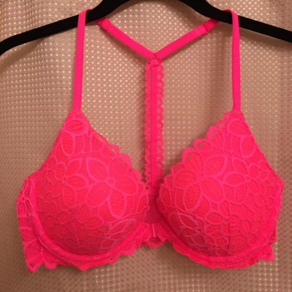 PINK Allover Lace Date Push-Up Bra